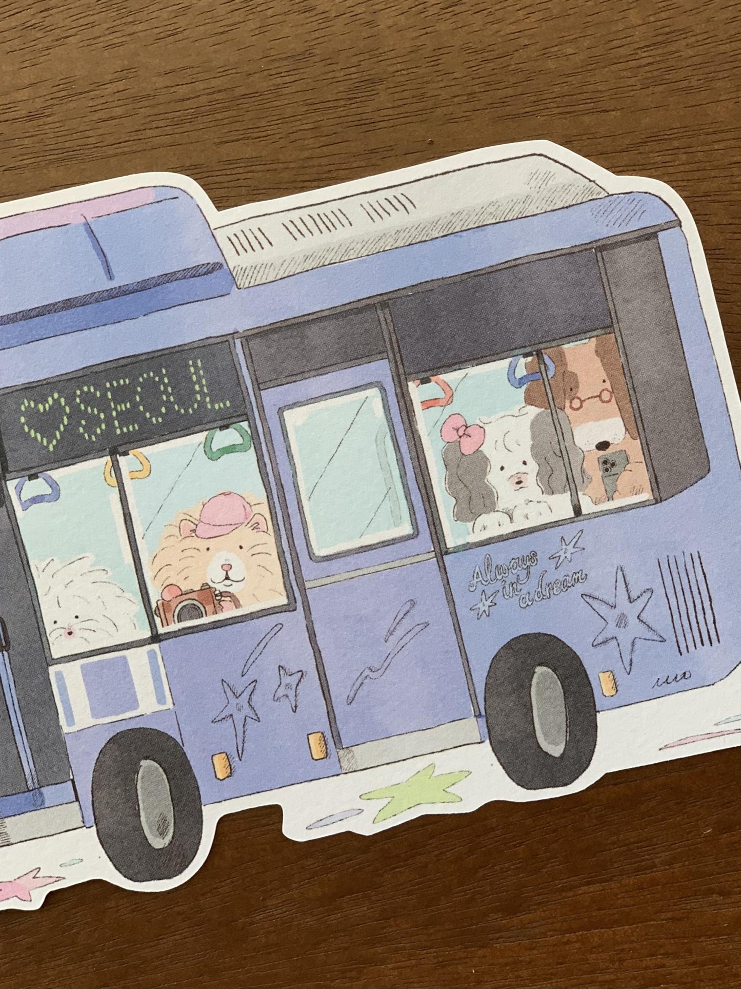 [ ARI ] Die-cut Postcard - Hammy Seoul Journey: Blue Bus