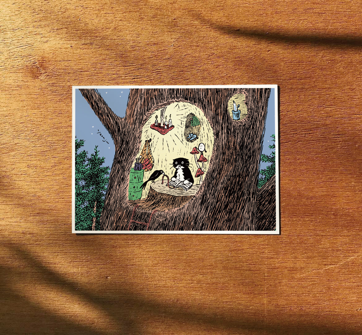 [ Huginn&Muninn ] Postcard - Reading night