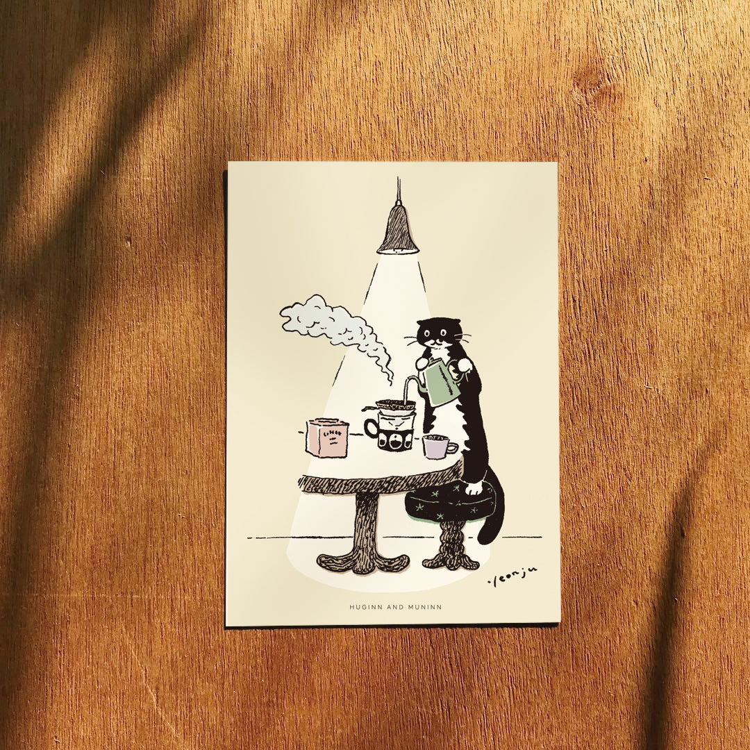 [ Huginn&Muninn ] Postcard - Coffee time