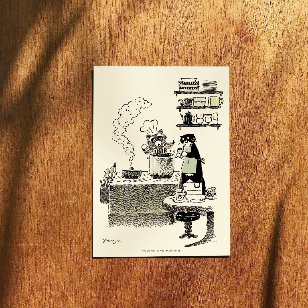 [ Huginn&Muninn ] Postcard - Cooking ver.02