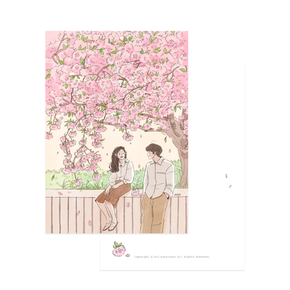 [ ARI ] Postcard - Cherry Blossom Couple
