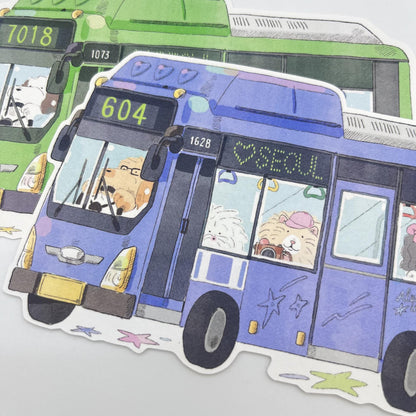 [ ARI ] Die-cut Postcard - Hammy Seoul Journey: Blue Bus