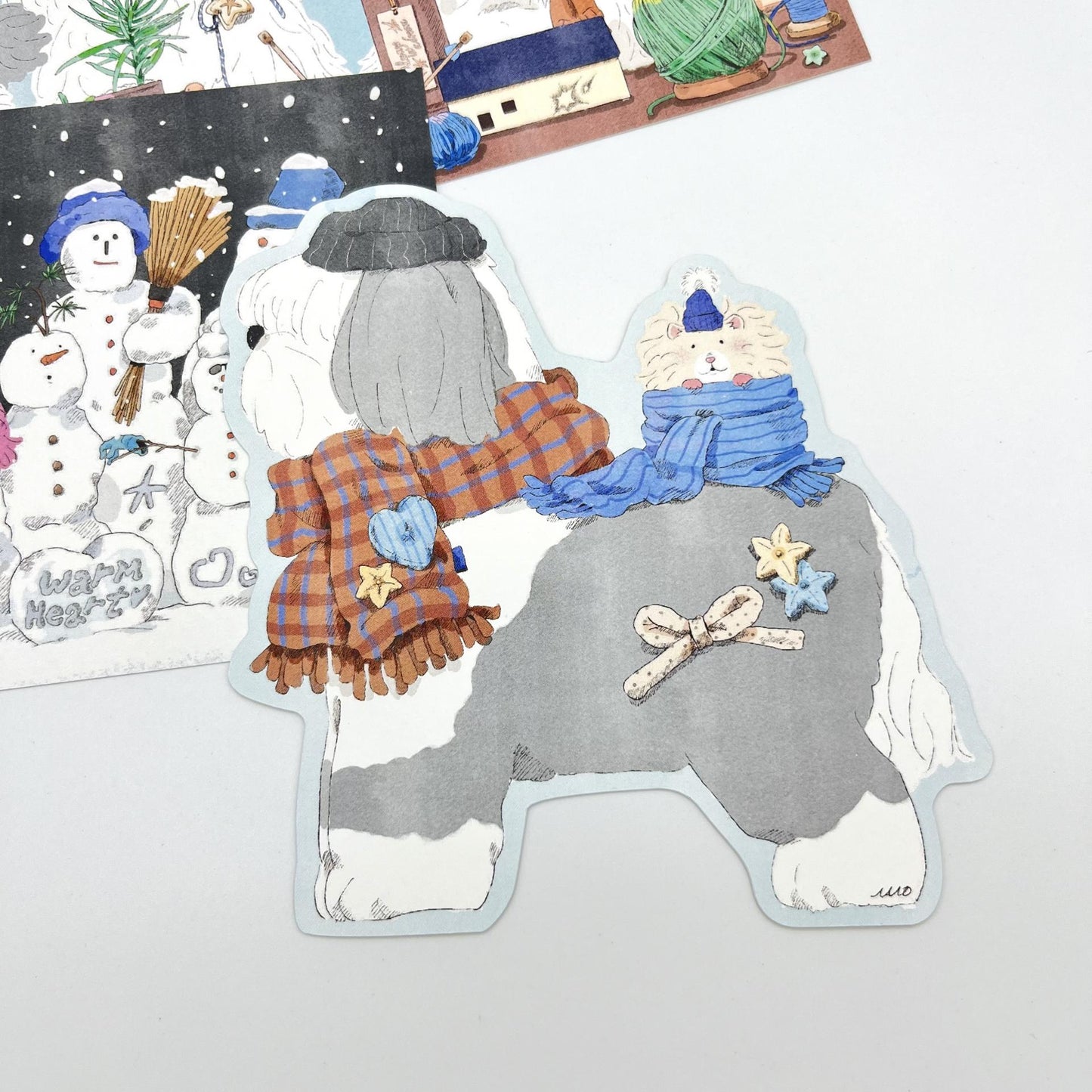 [ Ari ] Die-cut Postcard - Cold, warm, puppy!
