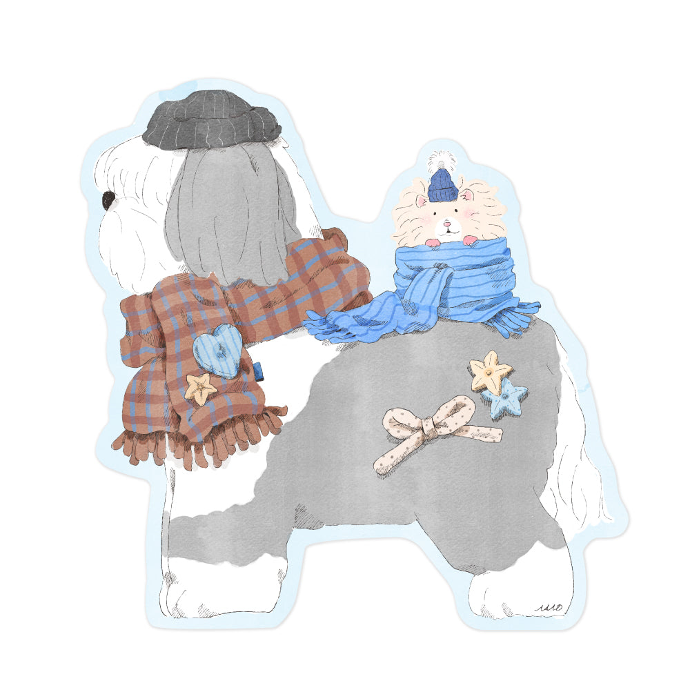[ Ari ] Die-cut Postcard - Cold, warm, puppy!