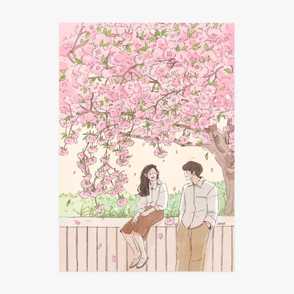[ ARI ] Postcard - Cherry Blossom Couple