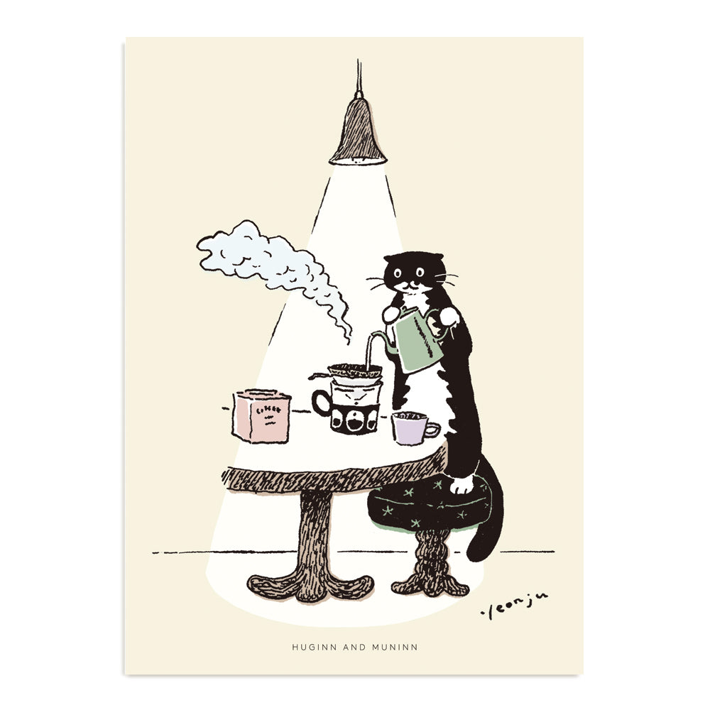 [ Huginn&Muninn ] Postcard - Coffee time