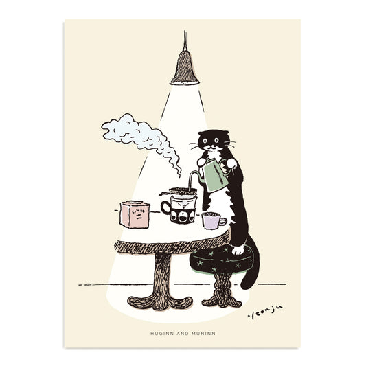 [ Huginn&Muninn ] Postcard - Coffee time