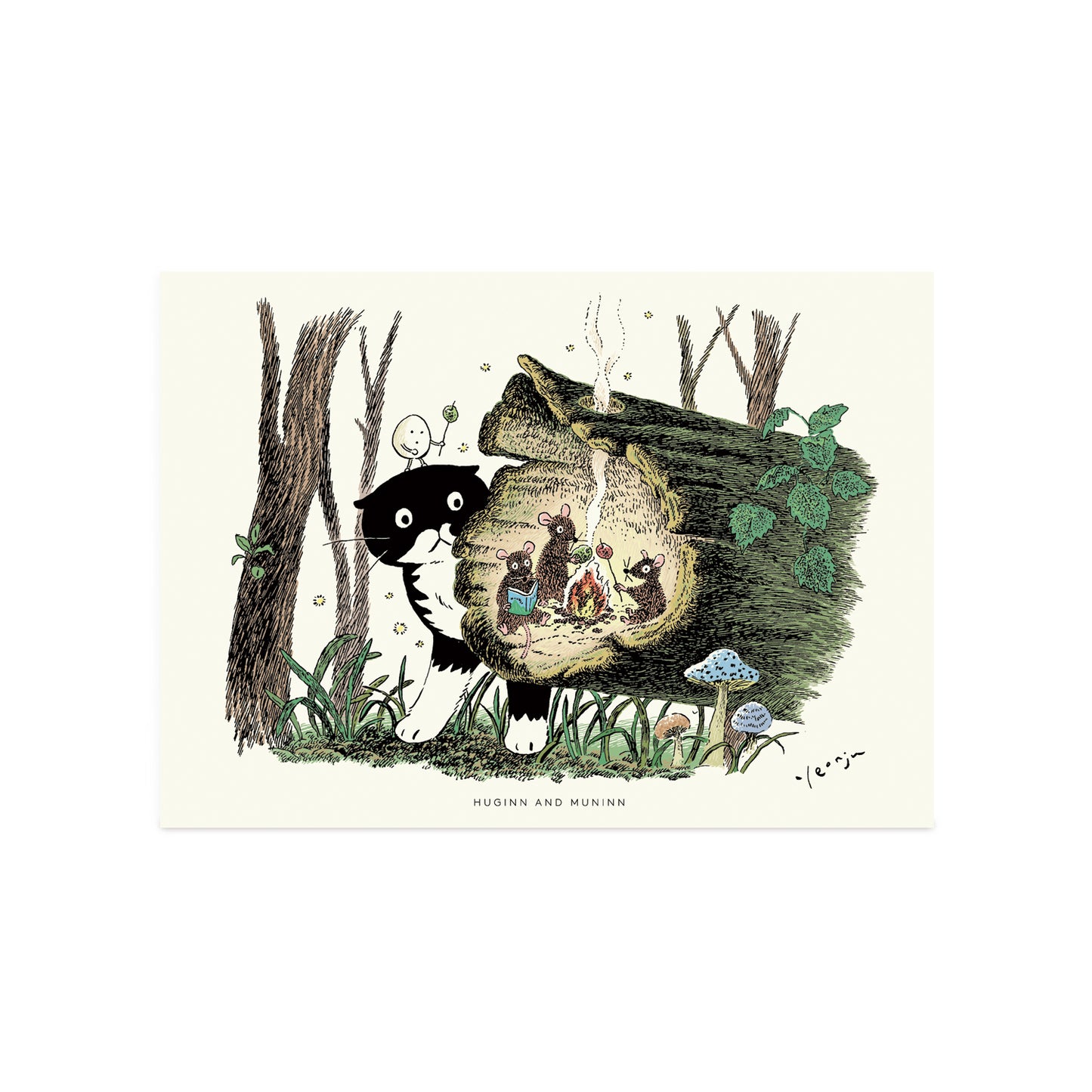 [ Huginn&Muninn ] Postcard - Campfire
