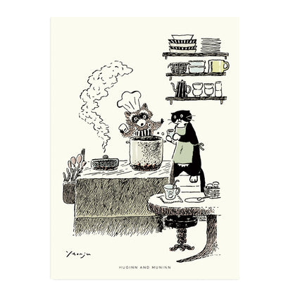 [ Huginn&Muninn ] Postcard - Cooking ver.02