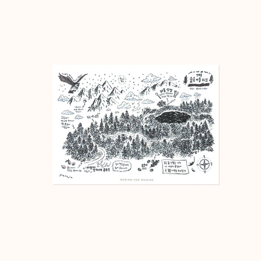 [ Huginn&Muninn ] Postcard - Forest map