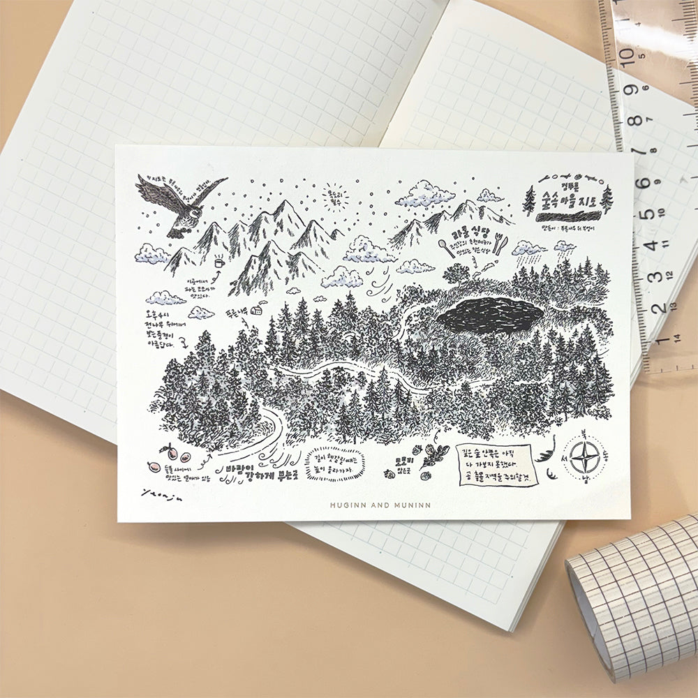 [ Huginn&Muninn ] Postcard - Forest map