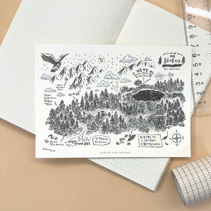 [ Huginn&Muninn ] Postcard - Forest map