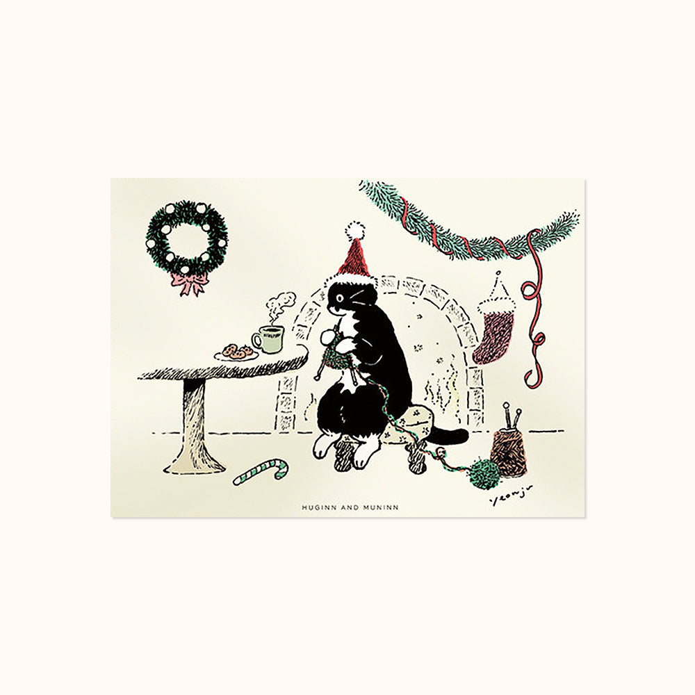 [ Huginn&Muninn ] Postcard - Knitting christmas