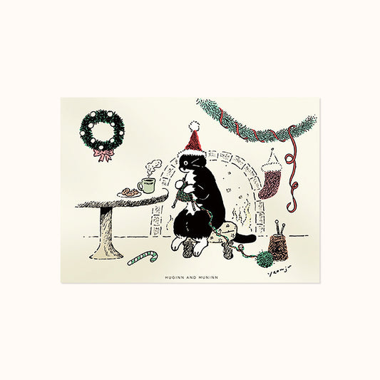 [ Huginn&Muninn ] Postcard - Knitting christmas