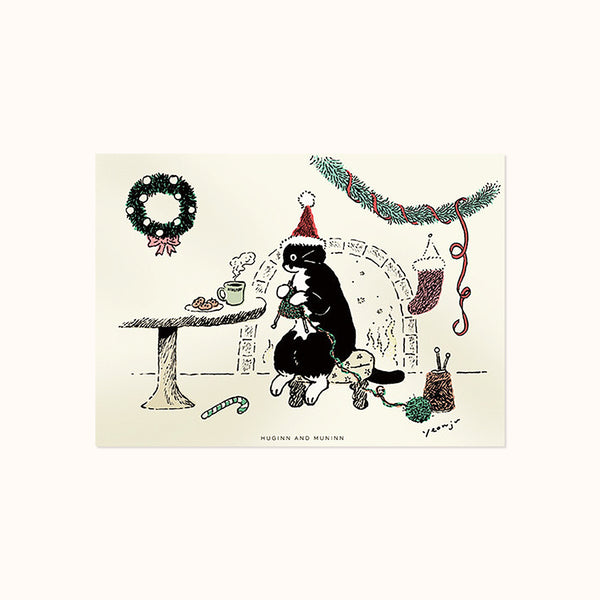 [ Huginn&Muninn ] Postcard - Knitting christmas