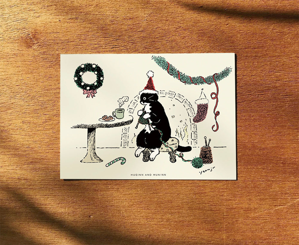 [ Huginn&Muninn ] Postcard - Knitting christmas