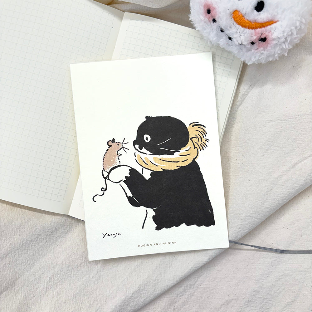 [ Huginn&Muninn ] Postcard - Mo and mouse