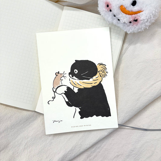 [ Huginn&Muninn ] Postcard - Mo and mouse